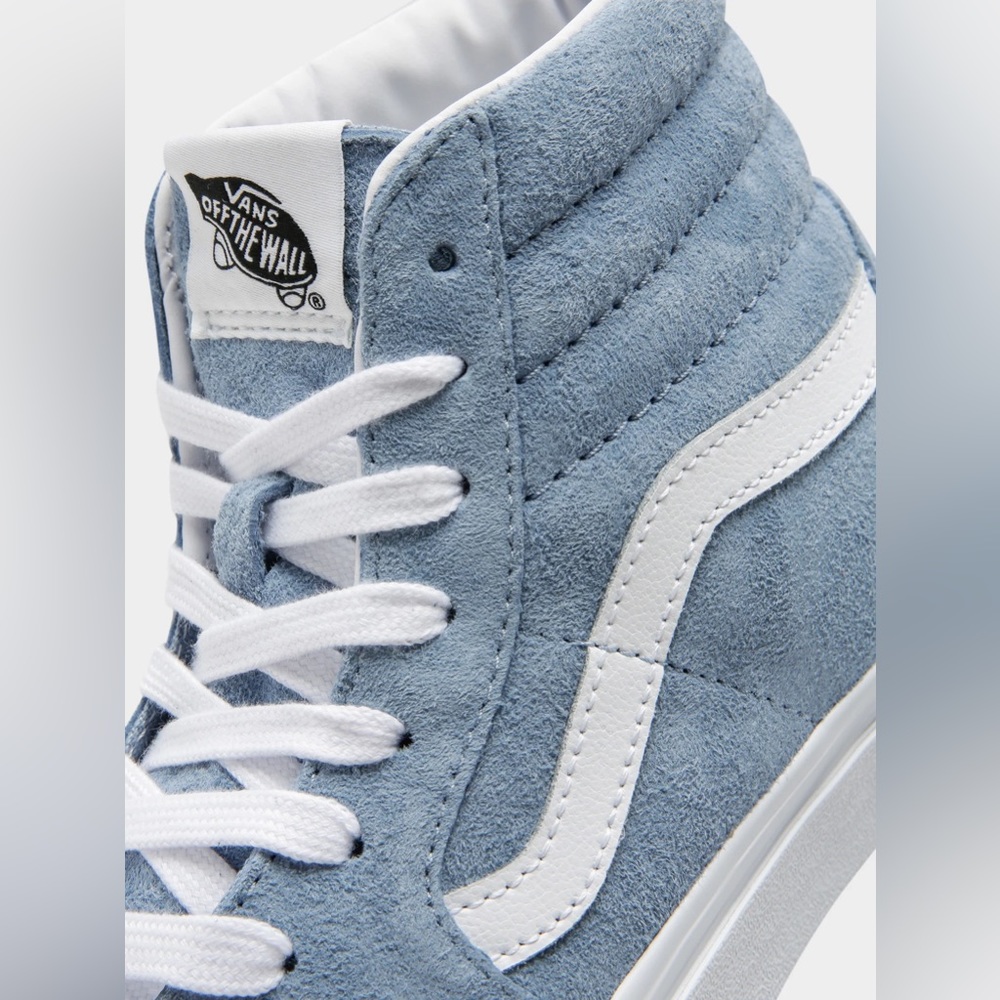 Womens SK8 High Top Vans in Blue Suede